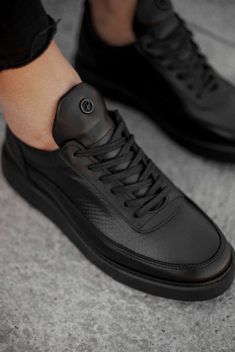 Men's Sneaker PABLO'S - Calf Leather Python-Look | Black | PABLO ESPERANZA