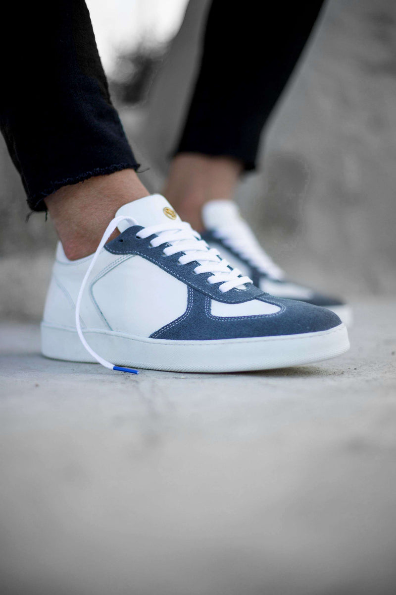 Men's Sneaker FANTOME - Calf Leather White-Jeansblue | PABLO ESPERANZA